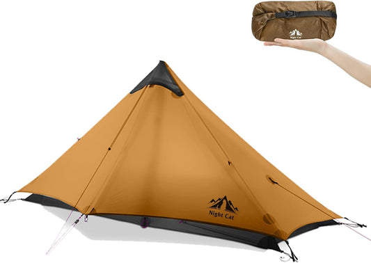 Night Cat 1 Persoons Tent Ultralicht: Lichtgewicht Tent Waterdicht Voor Koppels Vrienden Kamperen Wandelen Trekking