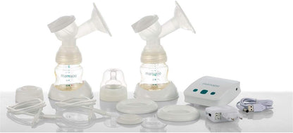 Mamajoo Elektrische dubbele borstkolf, draagbaar met drinkopzetstuk, borstkolf met USB, borstpomp voor dagelijks gebruik, zuigfles voor baby's, effectieve borstpomp voor zachte borstkolven
