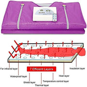 Sauna Deken - 650W - 220V - 60Hz - extern PU - intern PVC - Stress - Pijnverlichting - Fibromyalgie - Reuma - Infraroodtherapie - Ontspanning - Paars - QUORE