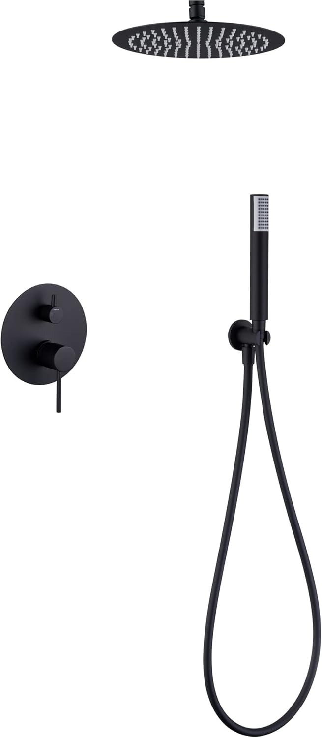 Douche Set – Douchekop – Handdouche – Inbouwdouche – Regendouche – Roestvrij Staal – Ontkalkingsbestendig – 25 cm Diameter