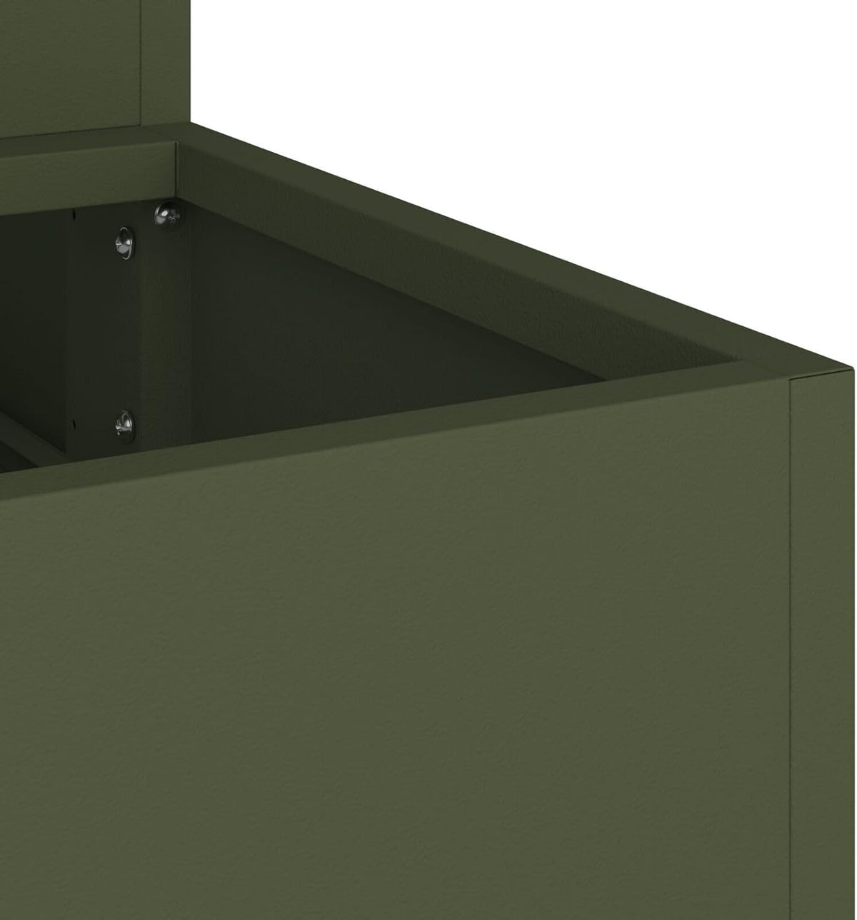 3-Tier Garden Planter, 90 x 90 x 35 cm, Olive Green, Robust Steel, for Plants with Open Bottom for Optimal Drainage and Modern Vertical Gardening - QUORE