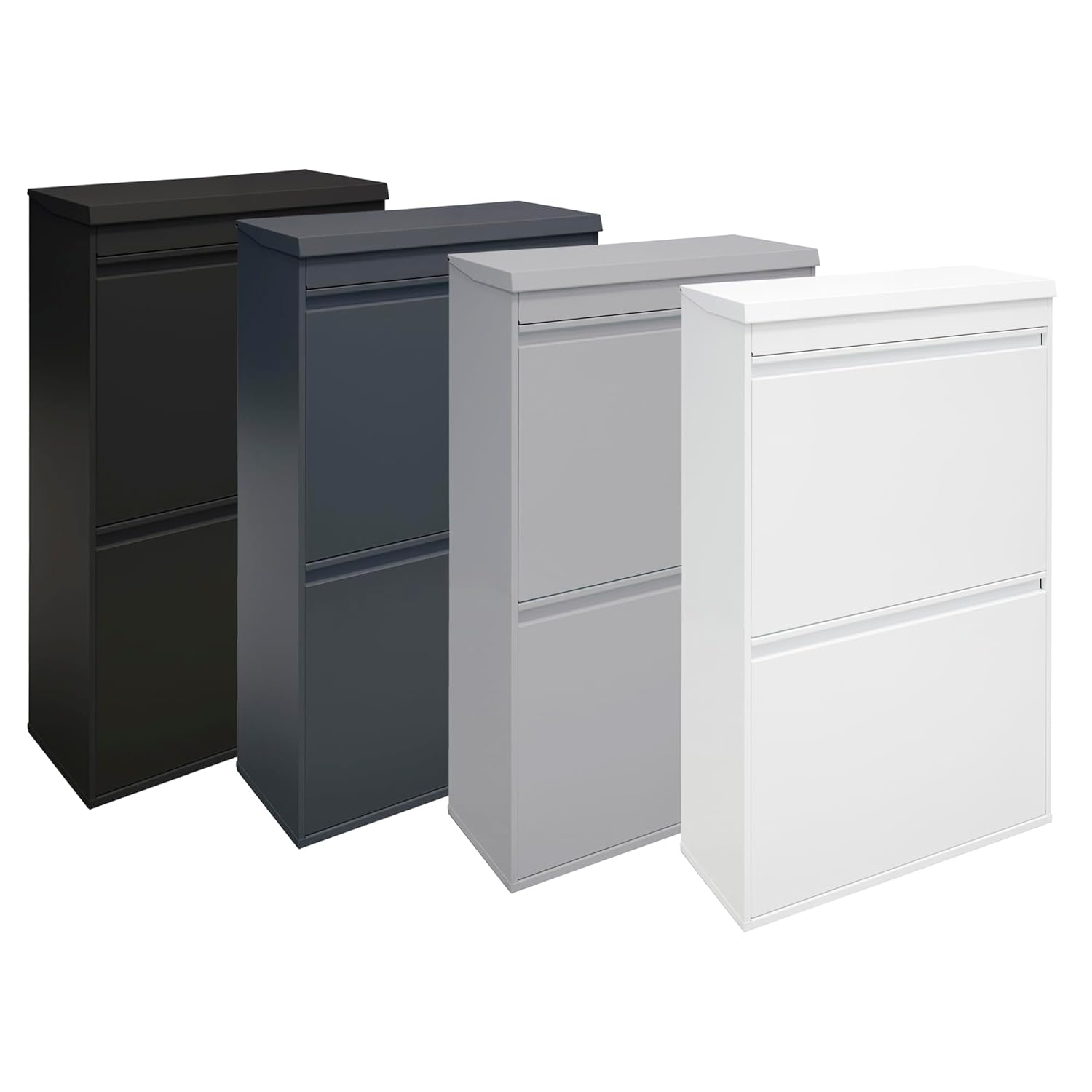ARREGUI Top CR621-B2 Recycling Container | Waste Container with Storage Compartment | 4 Compartments 23+11+17+17 L (68 L) | Inner Buckets for PMD and GFT | Recycle Bin for Waste Separation | Waste Bin - QUORE