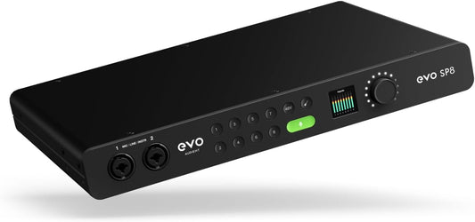 Audient EVO SP8, Studio Preamp Expander, Acht EVO Preamps, 8 x EVO Mic Preamps met Smartgain, 8 x Line Outputs, Mic Preamp, 58dB Mic Gain, 32-Bit AD/DA Converter, Zwart