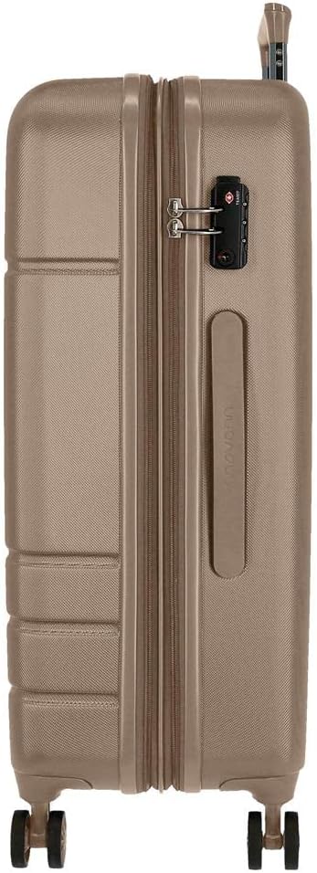 Movom Galaxy Kofferset, blauw, 55/68 cm, ABS, zijdelingse combinatiesluiting, 109 l, 6,56 kg, 4 dubbele wielen, handbagage, Beige, 40 x 55 x 20 cm, 48 x 68 x 27 cm, Set van 2 koffers