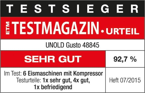 UNOLD 48845 Gusto IJsmachine, met zelfkoelende compressor, 180 W, 2 l volume, elegante roestvrijstalen behuizing, lcd-display, digitale timer