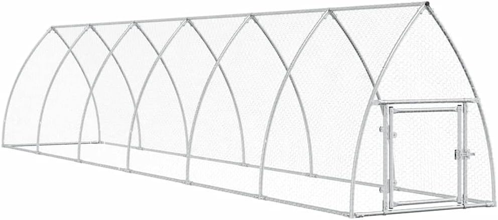 Kooi voor Kippen – Kippenhok – Buitenren – Dierenverblijf – Kippenren – Verzinkt Staal – Robuust & Weerbestendig – 600 x 105 x 120 cm