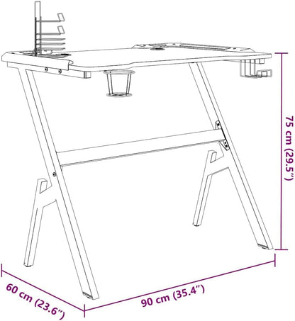 LED Gaming Bureau – Gamer Bureau – RGB Bureau – Gaming Desk – Computerbureau – 110x60x75 cm – Ergonomisch Ontwerp – RGB LED Verlichting