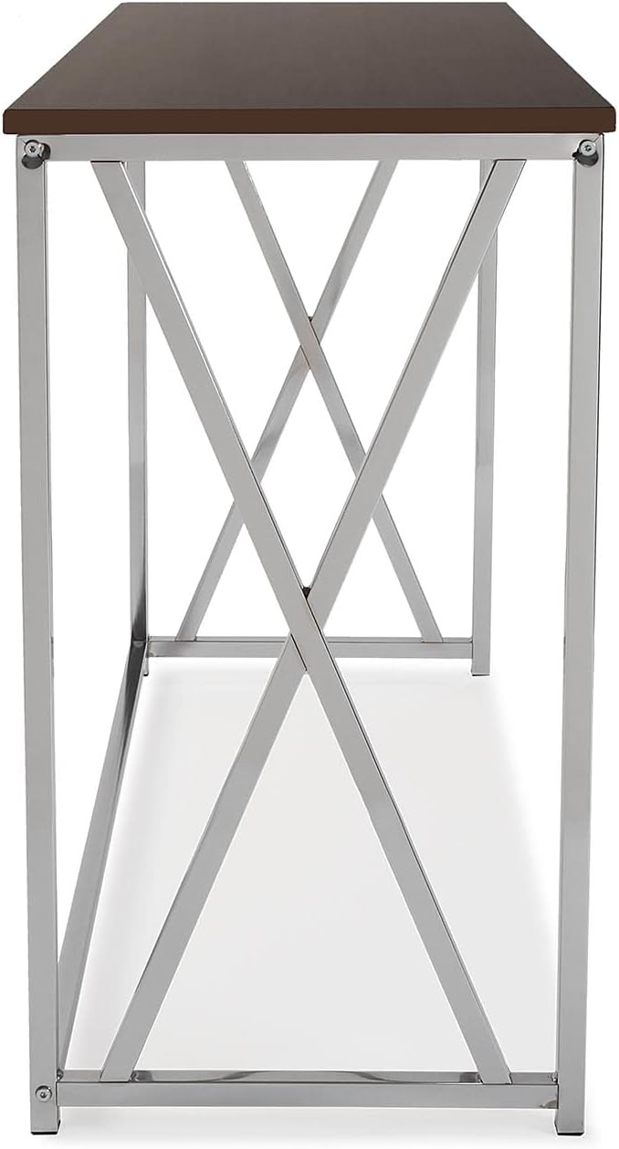 Versa Modena Smalle hal of vestibule Entree hal meubilair, Console Tafel, Afmetingen (H x B x H) 76 x 40,5 x 106,5 cm, Hout en Metaal, Kleur Bruin