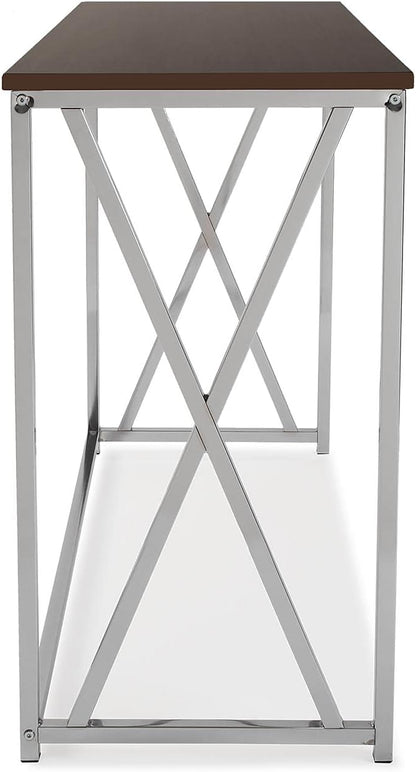 Versa Modena Smalle hal of vestibule Entree hal meubilair, Console Tafel, Afmetingen (H x B x H) 76 x 40,5 x 106,5 cm, Hout en Metaal, Kleur Bruin