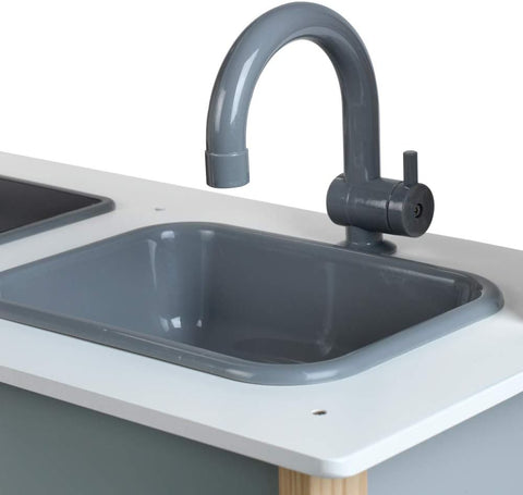 Modderkeuken - Buitenkeuken Kind - Speelkeuken Tuin - Keuken Speelset - Incl. Kookplaat - met Geluids- en Lichteffecten - Keuken Accessoires - voor Jongens - Meisjes 3 jaar en ouder - Hout - 70 x 30 x 91 cm - Witte Houten