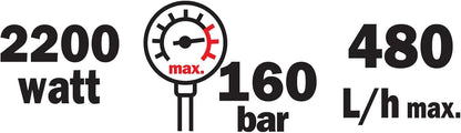 Ribimex - PRNHP04 hogedrukreiniger RX4, 2200 W, 160 bar, 480 l/u