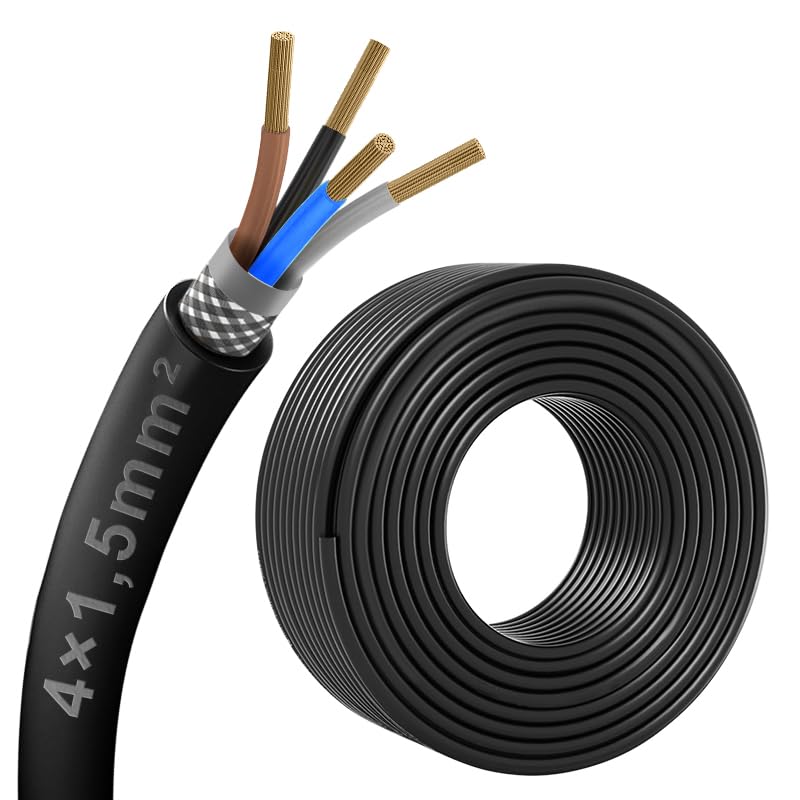 30 meter 4-aderige 4 x 1,5 mm² afgeschermde kabel, CE-gecertificeerde EMI/RFI-afschermkabel voor auto's, luidsprekers, 3D-printers, CNC-VFD-spindel, stappenmotor, signaaloverdracht enz