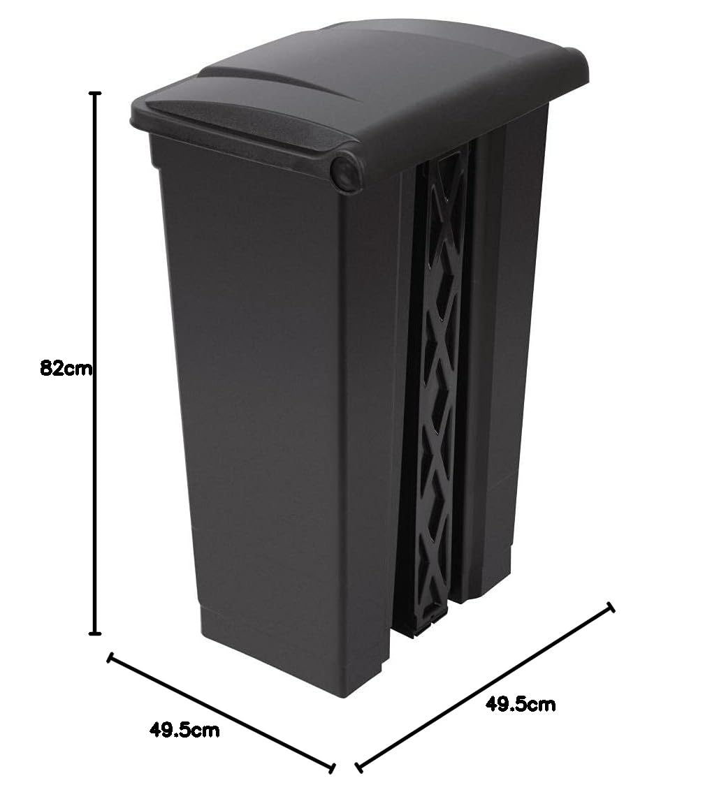 Pedaalemmer – afvalbak – vuilnisemmer – prullenbak – afvalcontainer – 87 liter inhoud – strak sluitend deksel – handsfree pedaalsysteem – duurzaam polypropyleen – mat zwart