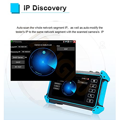 CCTV Tester Monitor 5 Inch Touchscreen IP AHD TVI CVI Camera Tester Analoge Camera Test Ondersteuning POE WIFI PTZ 1080 P H.265 IPC-5100 Plus