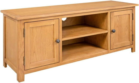 vidaXL TV Cabinet 110x35x44cm Solid Oak Wood, TV Cabinet, TV Cabinet, TV Unit, TV Furniture, TV Cabinets, TV Units, Wall Unit, Wall Furniture
