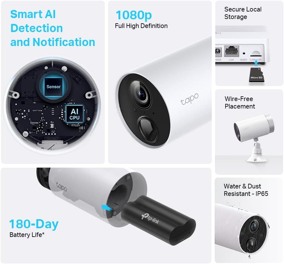 Bewakingscamera – Beveiligingscamera – Buitencamera – Draadloze Camera – Camera Set – 1080p Full HD – 180 Dagen Batterijduur