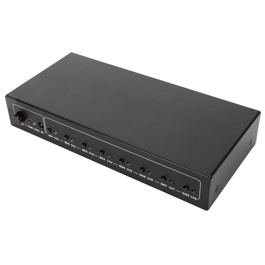 FT18 Digitale Optische Splitter 1 in 8 uit, SPDIF Toslink Glasvezel Audiosplitter voor Cd-speler, Dvd-speler, Ontvanger, Ondersteuning LPCM2.0 DTS AC3, Plug (EU-stekker)