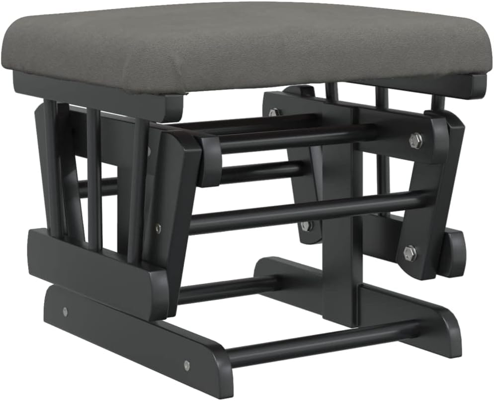 Schuifstoel – Relaxstoel – Fauteuil – Voedstoel – Lounge Stoel – Massief Rubberhout – Donkergrijs Stof