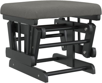 Schuifstoel – Relaxstoel – Fauteuil – Voedstoel – Lounge Stoel – Massief Rubberhout – Donkergrijs Stof