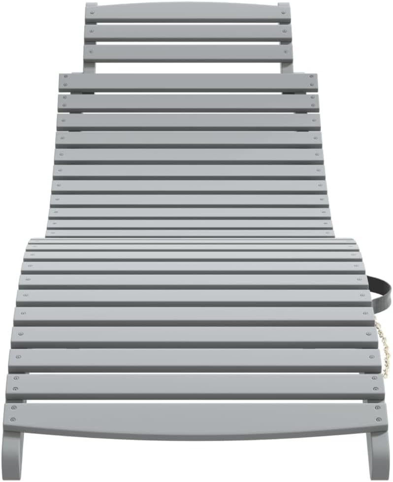 vidaXL Sunbed 184x55x64 cm Solid Acacia Wood Grey, Outdoor Bed, Sun Bed, Sun Bed, Garden Lounger, Sun Lounger, Outdoor Lounger, Sun Lounger, Wooden Lounger - QUORE