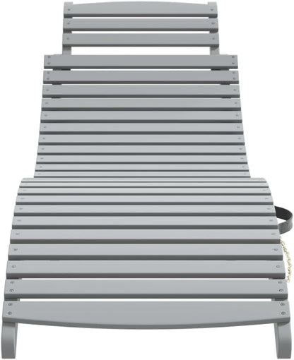 vidaXL Sunbed 184x55x64 cm Solid Acacia Wood Grey, Outdoor Bed, Sun Bed, Sun Bed, Garden Lounger, Sun Lounger, Outdoor Lounger, Sun Lounger, Wooden Lounger - QUORE