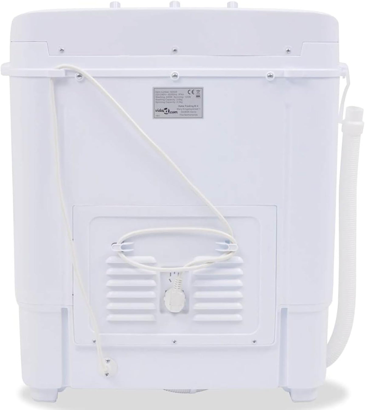 Mini Wasmachine – Miniwasmachine – Compacte Wasmachine – Kleine Wasmachine – Dubbele Trommel – 5,6 kg Capaciteit – Automatische Timer – Waterafvoerslang