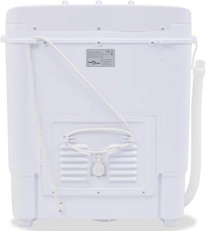 Mini Wasmachine – Miniwasmachine – Compacte Wasmachine – Kleine Wasmachine – Dubbele Trommel – 5,6 kg Capaciteit – Automatische Timer – Waterafvoerslang