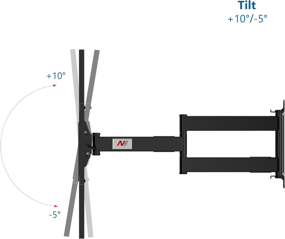 TV Wandbeugel – TV Muurbeugel – TV Beugel – TV Muursteun – TV Ophangbeugel – Voor 75-110 Inch – Dubbele Arm, Draagkracht Tot 90,9 Kg