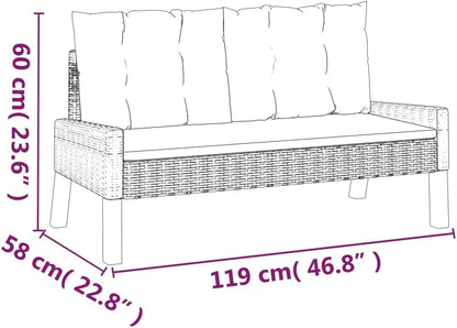 vidaXL 4-Piece Lounge Set with Cushions Poly Rattan and Solid Wood, Garden Set, Lounge Set, Garden Loungeset, Garden Set, Lounge Set, Garden Furniture Set - QUORE
