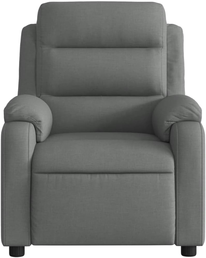 Model 373463 Rugleuning van donkergrijze stof, woonkamerstoel, fauteuil, relaxstoel, slaapkamerstoel - QUORE