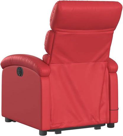 Relaxstoel – Fauteuil – TV-Stoel – Ligstoel – Relaxfauteuil – Elektrische Opstahulp – Kunstleer Rood