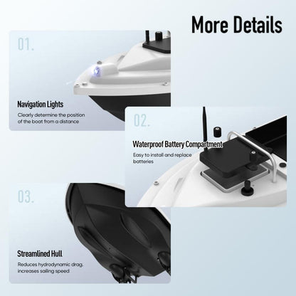 Kavolet GPS Aas Boot 500M RC Voederboot Vissen Lokken Leverboot Draadloze Afstandsbediening 12000mAh Batterij met Grote Capaciteit