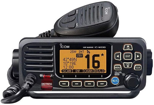 Icom Unisex M330GE Vhf Zendontvanger met Gps Ontvanger, Zwart