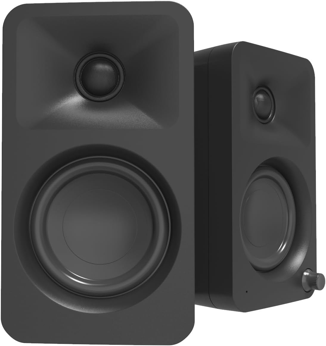 Kanto ORA 100W Powered Bi-amp Reference Desktop Computer Speakers w/Bluetooth 5.0 & USB-C | 100 Hz Crossover | Reference Quality Sound | Pair | Black