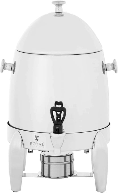 Royal Catering RCSD-9 Drankdispenser met brandstofhouder, 12 l, roestvrij staal, dispenser, drankdispenser met tapkraan, drankhouder