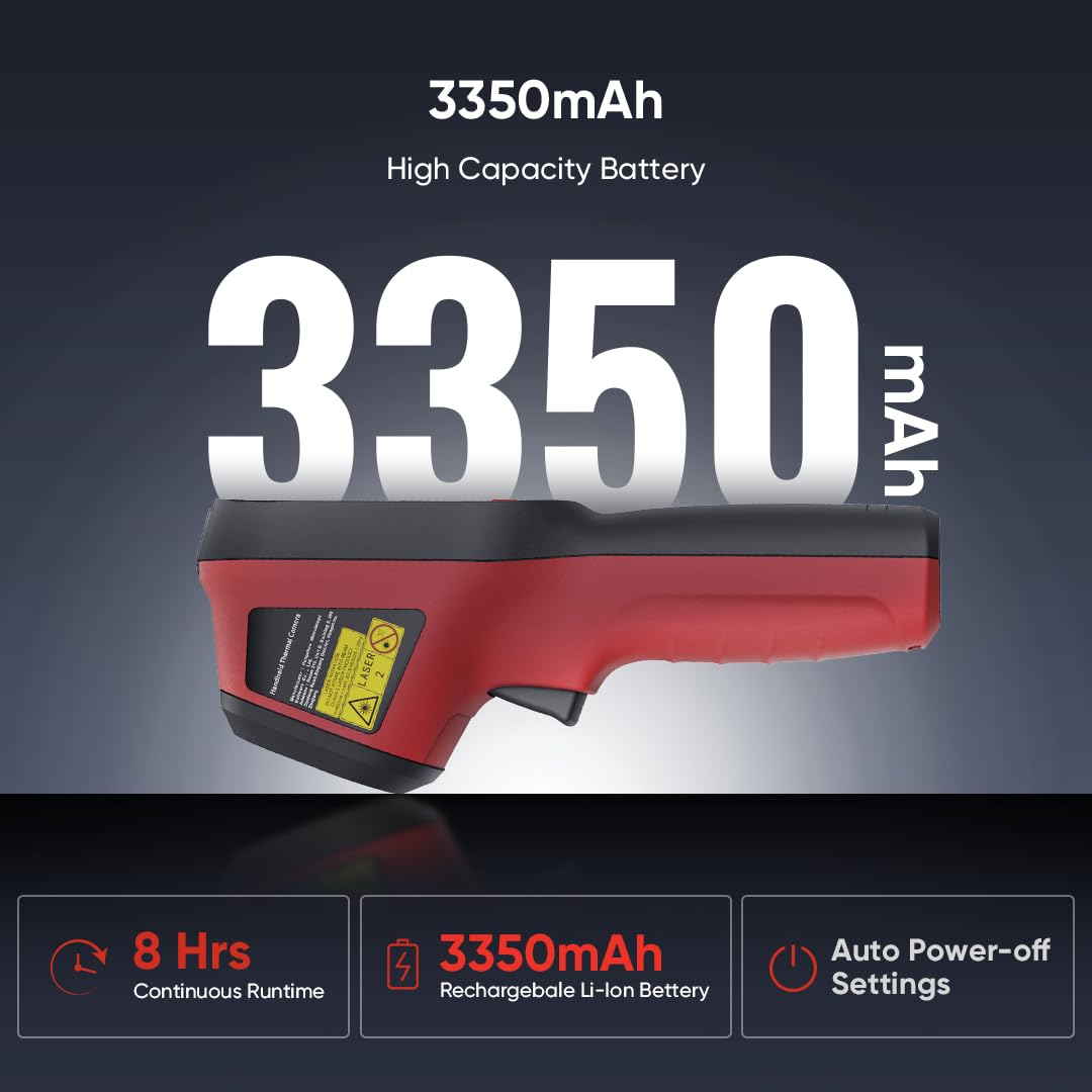HIKMICRO Thermische Camera E01, SuperIR 240x240, 20 Hz vernieuwingsfrequentie, draagbare warmtebeeldcamera met laseraanwijzer, batterijduur van 8 uur, warmtebeeldcamera met bereik -4°F~752°F