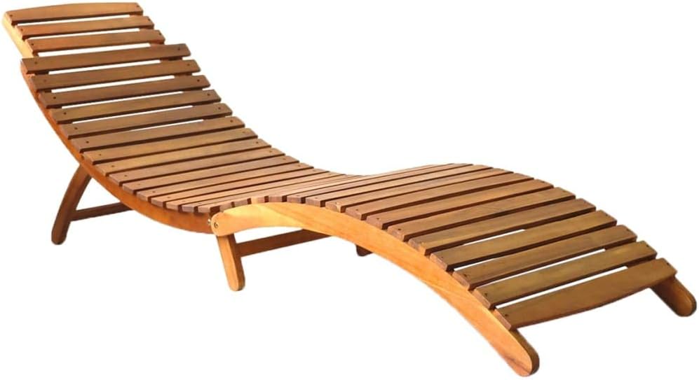 vidaXL Sunbeds 2 pcs with cushions solid acacia wood - QUORE