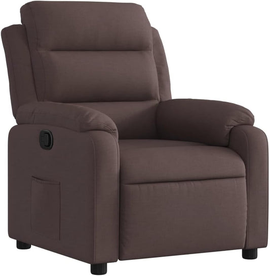 Fauteuil Verstelbaar – Relaxfauteuil – Relaxstoel – Armstoel – Leunstoel – Handmatig Verstelbaar – Donkerbruine Ademend Stof