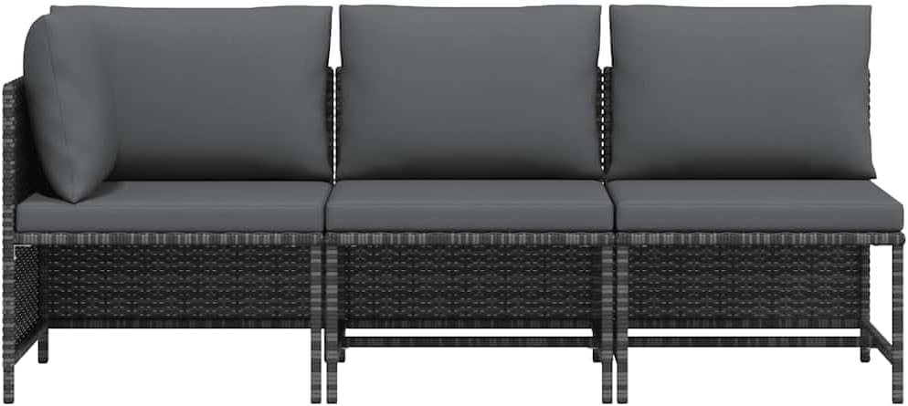 vidaXL 1/4/5x Footrest Sectional with Cushion Poly Rattan Multiple Colors - QUORE