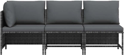 vidaXL 1/4/5x Footrest Sectional with Cushion Poly Rattan Multiple Colors - QUORE