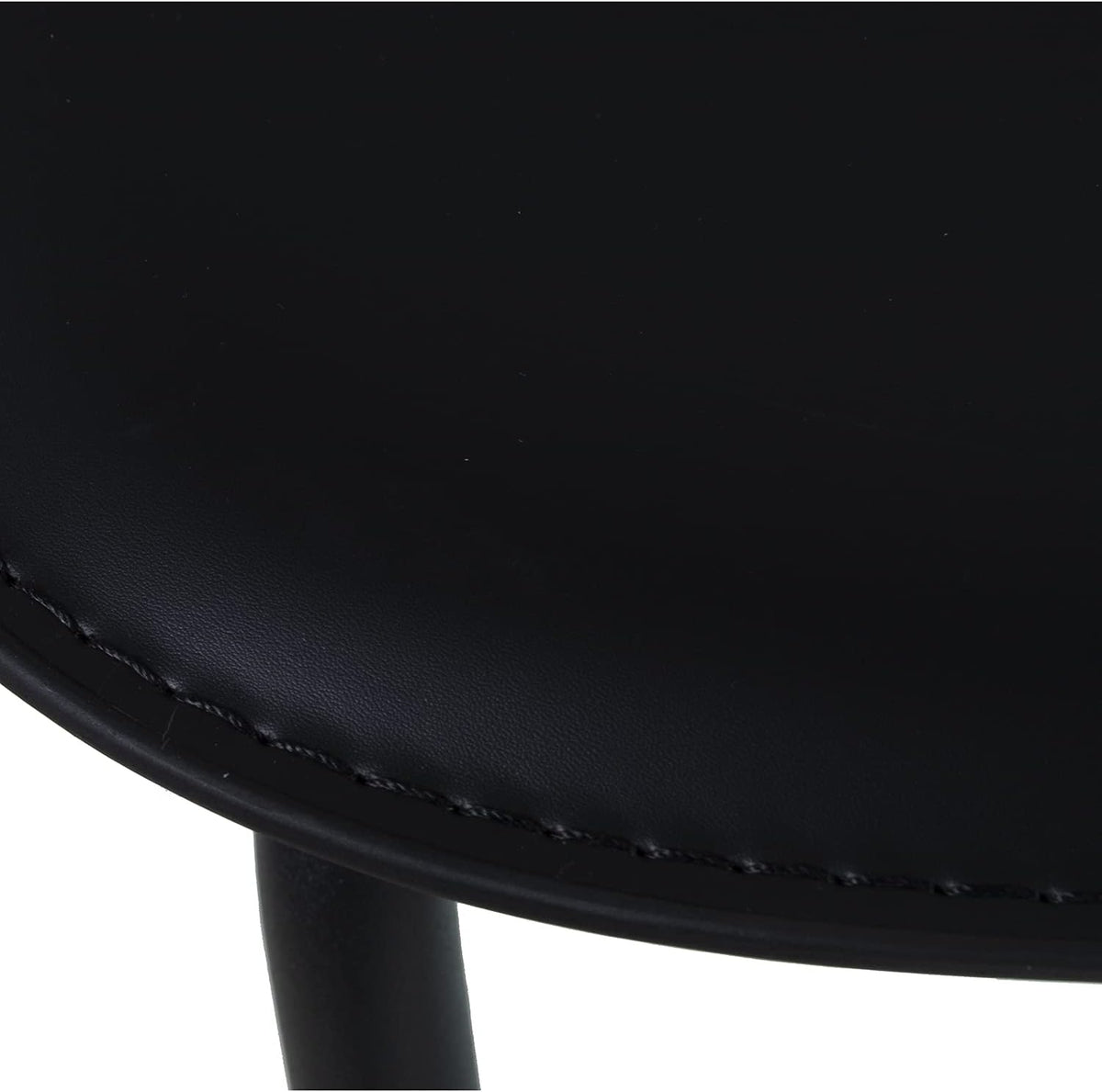 DRW Set van 4 stoelen van PU en metaal in zwart, 43 x 48 x 78 cm, zithoogte 44 cm