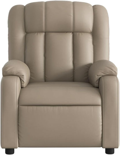 Electric reclining chair with reclining function and 135° tilt, comfortable TV chair with automatic control, faux leather upholstery, side pocket and stable wood-metal