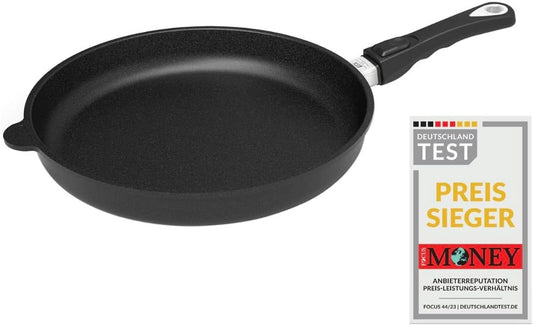 AMT Gastroguss AMZN-I-532 Frying Pan 32 cm Ø, 5 cm High, Sturdy Handle, Suitable for Induction, Lotan® Non-Stick Coating, Cast Iron Pan (Cast Aluminum), - QUORE