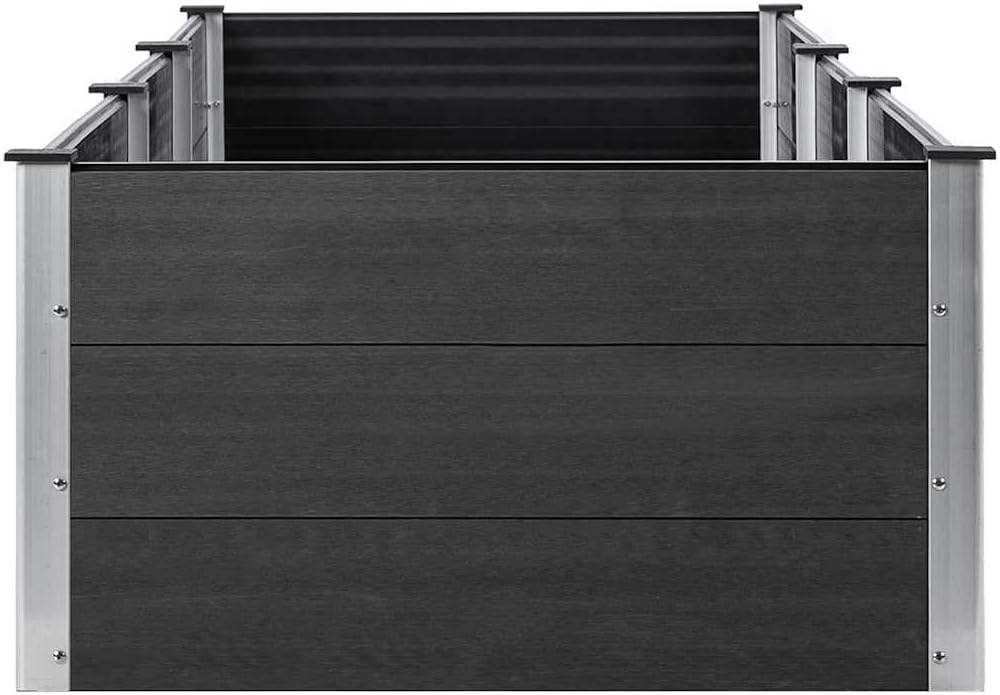 vidaXL Planter raised 300x100x54 cm HKC grey, planter, garden box, plant pot, planters, garden planters, planters, planters, planters, planter, planters - QUORE