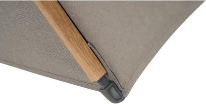Siena Garden Vero middenstokscherm houtlook Ø 300 cm frame aluminium houtlook, bekleding 100% polyester, 280 g/m² in taupe-gemêleerd, UPF 50+
