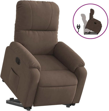 Relaxstoel Met Opstahulp – TV-Stoel – Ligstoel – Enkele Stoel – Relaxfauteuil – Elektrische Opstahulp – Microvezelweefsel – Verstelbare Rugleuning Tot 135°