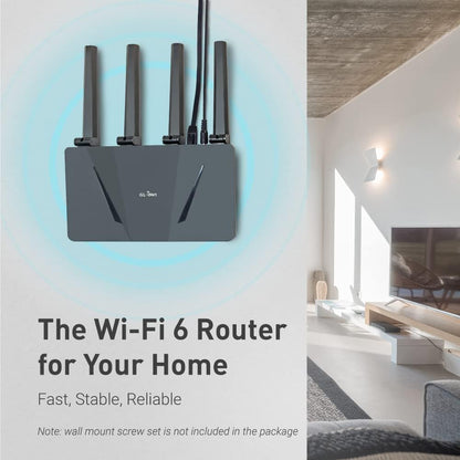 GL.iNet GL-AX1800 (Flint) WiFi 6-router - Dual-band Gigabit draadloze internetrouter | 5 x 1G Ethernet-poorten | Tot 120 apparaten | Geweldige OpenVPN- en WireGuard-snelheid | WPA3-beveiliging | MU-MIMO | 802.11ax