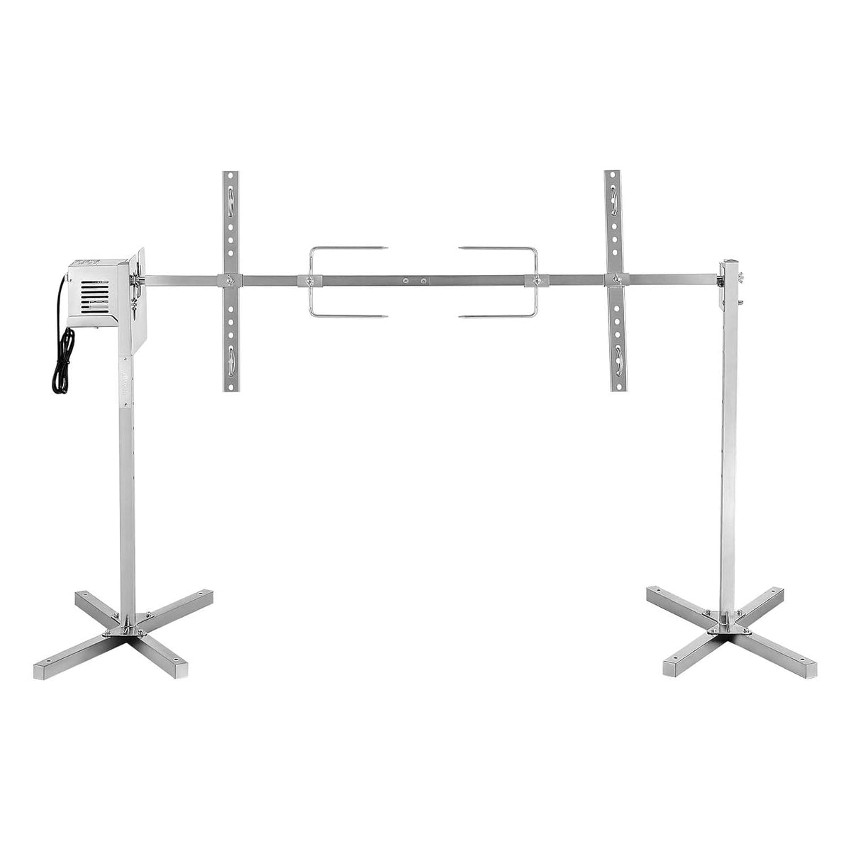 VEVOR Braadgrill, draagvermogen van 40 kg, elektrische spindelset met 8 hoogtes, automatische motor, 38 W, vork van roestvrij staal, voor lam, biggen, feest