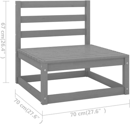 4-Piece Garden Lounge Set Grey Solid Wood Pine Garden Furniture Lounge Set Outdoor Sitting Lounge Patio Balcony Furniture - QUORE