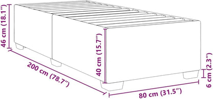 Bedframe – Bed – Bedframe Structuur – Bedbodem – Slaapmeubel – Crème Kleur – 80 x 200 cm – Ademend Polyester – Stevige Lattenbodem